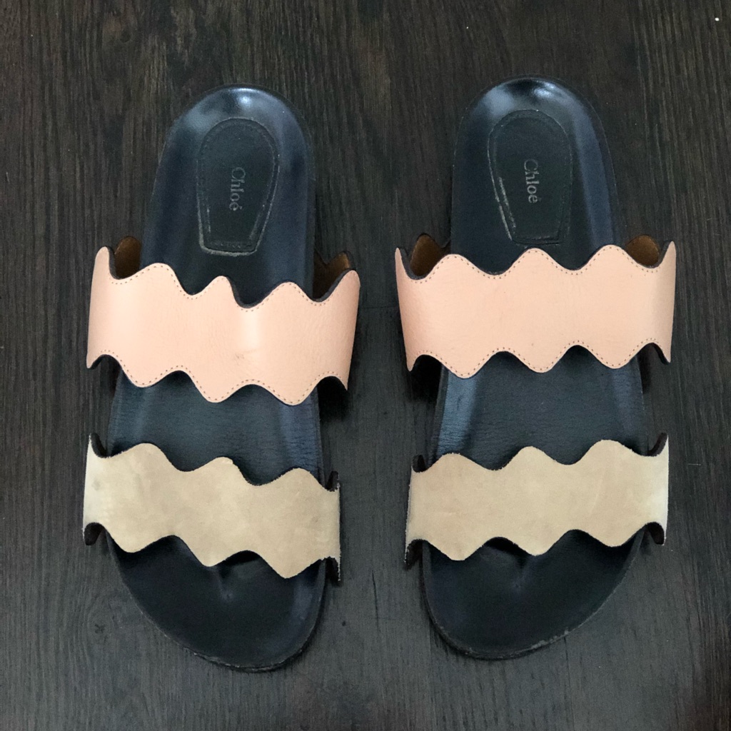 Chloe Pink And Tan Sandals